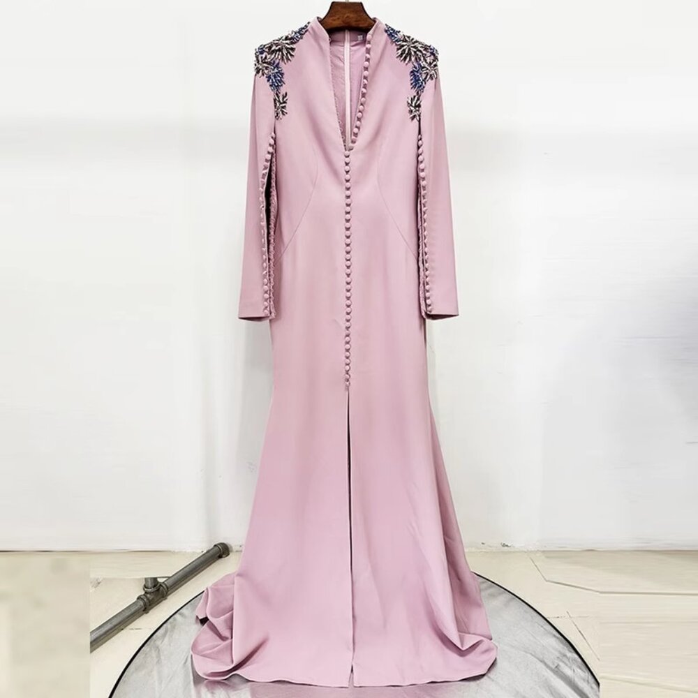 Plus Size Long Embelished Evening Dress